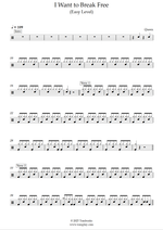 I Want to Break Free - Queen drum sheet music