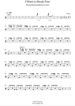 I Want to Break Free - Queen drum sheet music