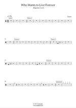 Who Wants to Live Forever - Queen drum sheet music