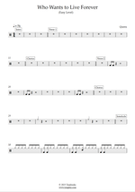 Who Wants to Live Forever - Queen drum sheet music