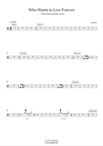 Who Wants to Live Forever - Queen drum sheet music