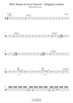 Who Wants to Live Forever - Queen drum sheet music