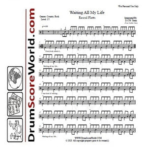 Waiting All My Life - Rascal Flatts - Full Drum Transcription / Drum Sheet Music - DrumScoreWorld.com