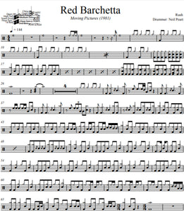 Red Barchetta - Rush - Full Drum Transcription / Drum Sheet Music - DrumSetSheetMusic.com