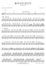 Doraseoji Aneuri (돌아서지 않으리) "I Will Not Turn Back" - Resistance (레지스탕스) drum sheet music
