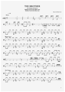 The Brother (For Jimmie & Stevie) - Robben Ford & The Blue Line - Full Drum Transcription / Drum Sheet Music - AriaMus.com