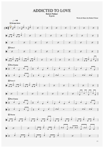 Addicted to Love - Robert Palmer - Full Drum Transcription / Drum Sheet Music - AriaMus.com
