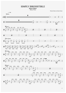 Simply Irresistible - Robert Palmer - Full Drum Transcription / Drum Sheet Music - AriaMus.com