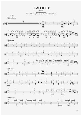 Limelight - Rush - Full Drum Transcription / Drum Sheet Music - AriaMus.com