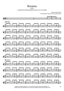 Rosanna - Toto - Full Drum Transcription / Drum Sheet Music - Realsongbook