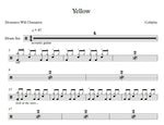 Yellow Coldplay Full Drum Transcription / Drum Sheet Music Franki Bio