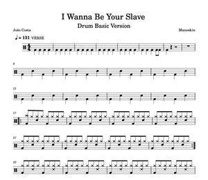 I Wanna Be Your Slave - Måneskin - Simplified Drum Transcription / Drum Sheet Music - João Costa