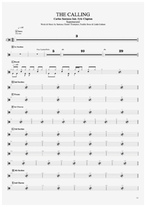 The Calling - Santana - Full Drum Transcription / Drum Sheet Music - AriaMus.com