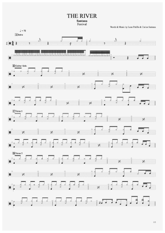 The River - Santana - Full Drum Transcription / Drum Sheet Music - AriaMus.com
