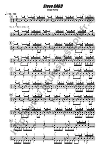 Crazy Army - Steve Gadd - Full Drum Transcription / Drum Sheet Music - AriaMus.com