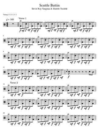 Scuttle Buttin' - Stevie Ray Vaughan & Double Trouble - Drum Sheet ...