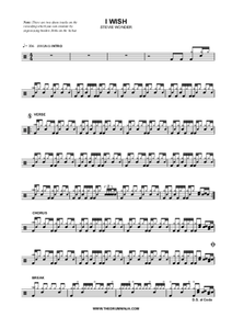 I Wish - Stevie Wonder - Full Drum Transcription / Drum Sheet Music - AriaMus.com