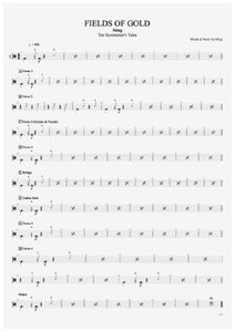 Fields of Gold - Sting - Full Drum Transcription / Drum Sheet Music - AriaMus.com