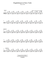 Englishman in New York - Sting drum sheet music