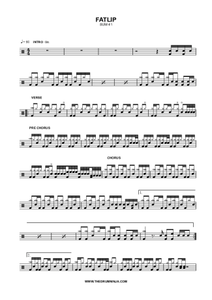 Fat Lip - Sum 41 - Full Drum Transcription / Drum Sheet Music - AriaMus.com