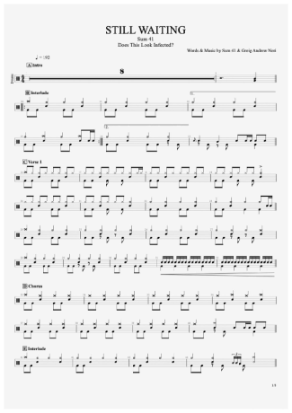 Still Waiting - Sum 41 - Full Drum Transcription / Drum Sheet Music - AriaMus.com