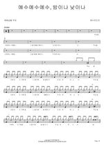 Jesus, Jesus, Jesus, Day and Night (예수 예수 예수 밤이나 낮이나) YWAM (예수전도단) Full Drum Transcription / Drum Sheet Music COPYDRUM