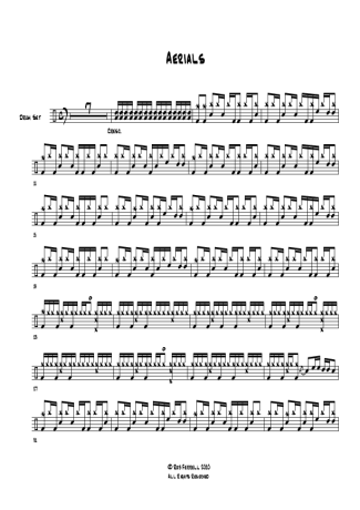 Aerials - System of a Down - Full Drum Transcription / Drum Sheet Music - AriaMus.com