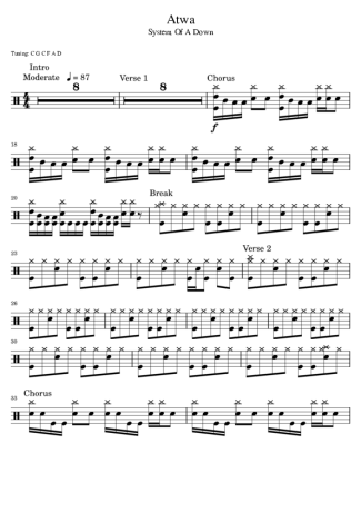 A Down Atwa Bass Tabs Atwa Guitar Tab Guitar Lesson Atwa System Of