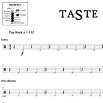Taste Sabrina Carpenter Full Drum Transcription / Drum Sheet Music OnlineDrummer.com