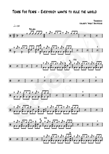 Everybody Wants to Rule the World - Tears for Fears - Full Drum Transcription / Drum Sheet Music - AriaMus.com