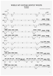 While My Guitar Gently Weeps - The Beatles - Full Drum Transcription / Drum Sheet Music - AriaMus.com