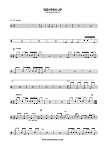 Tighten Up - The Black Keys - Full Drum Transcription / Drum Sheet Music - AriaMus.com