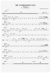 Mr. Tambourine Man - The Byrds - Full Drum Transcription / Drum Sheet Music - AriaMus.com