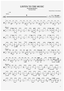 Listen to the Music - The Doobie Brothers - Full Drum Transcription / Drum Sheet Music - AriaMus.com