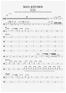 Soul Kitchen - The Doors - Full Drum Transcription / Drum Sheet Music - AriaMus.com