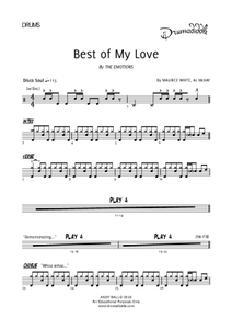 Best of My Love - The Emotions - Full Drum Transcription / Drum Sheet Music - AriaMus.com