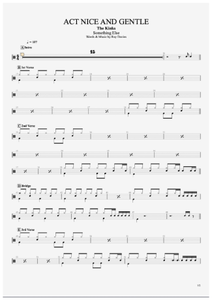 Act Nice and Gentle - The Kinks - Full Drum Transcription / Drum Sheet Music - AriaMus.com