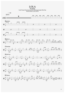 Lola - The Kinks - Full Drum Transcription / Drum Sheet Music - AriaMus.com