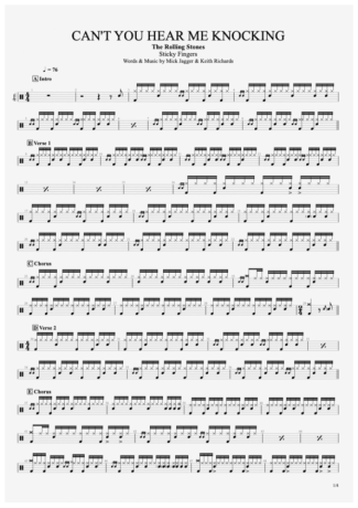 Can't You Hear Me Knocking - The Rolling Stones - Full Drum Transcription / Drum Sheet Music - AriaMus.com