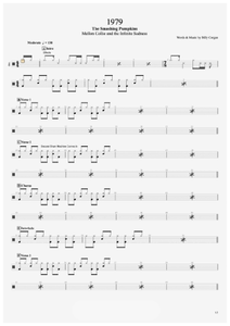 1979 - The Smashing Pumpkins - Full Drum Transcription / Drum Sheet Music - AriaMus.com