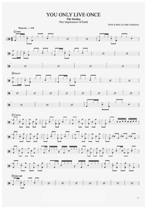 You Only Live Once - The Strokes - Full Drum Transcription / Drum Sheet Music - AriaMus.com