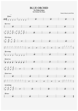 Blue Orchid - The White Stripes - Full Drum Transcription / Drum Sheet Music - AriaMus.com