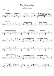 My Generation - The Who - Full Drum Transcription / Drum Sheet Music - AriaMus.com