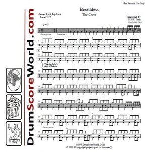 Breathless - The Corrs - Full Drum Transcription / Drum Sheet Music - DrumScoreWorld.com