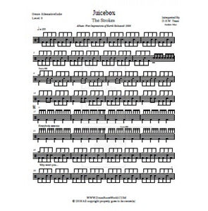 Juicebox - The Strokes - Full Drum Transcription / Drum Sheet Music - DrumScoreWorld.com