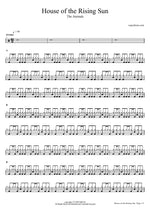 The House of the Rising Sun - The Animals drum sheet music