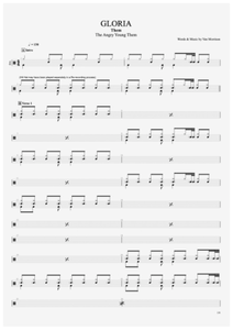 Gloria - Them - Full Drum Transcription / Drum Sheet Music - AriaMus.com