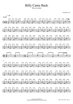 Billy Came Back - This Is Lorelei drum sheet music