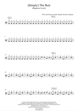 (Simply) The Best (feat. Tina Turner) - Jimmy Barnes drum sheet music