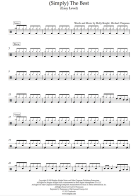 (Simply) The Best (feat. Tina Turner) - Jimmy Barnes drum sheet music